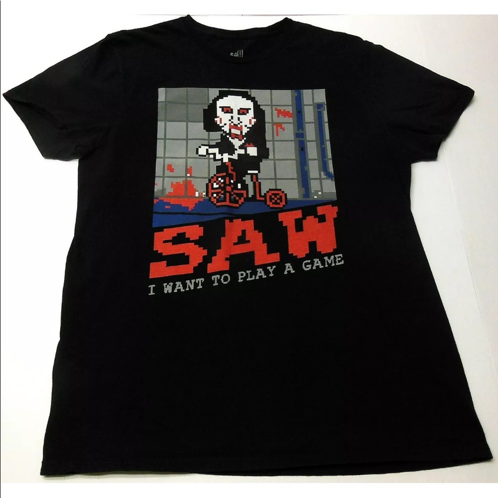 Saw Horror Movie shirt Jigsaw Pixel Killer Billy
